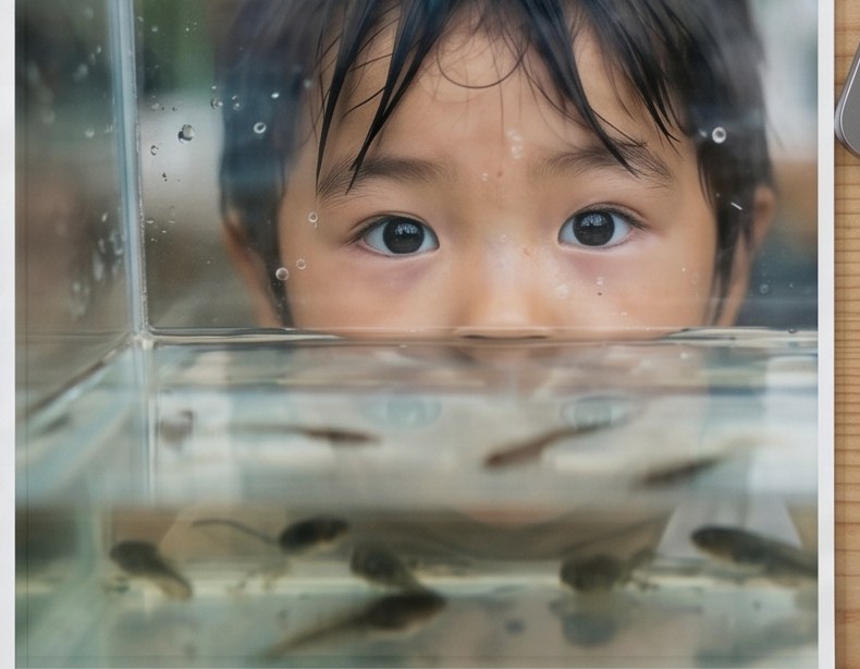 水槽のなかの小さな生きもの